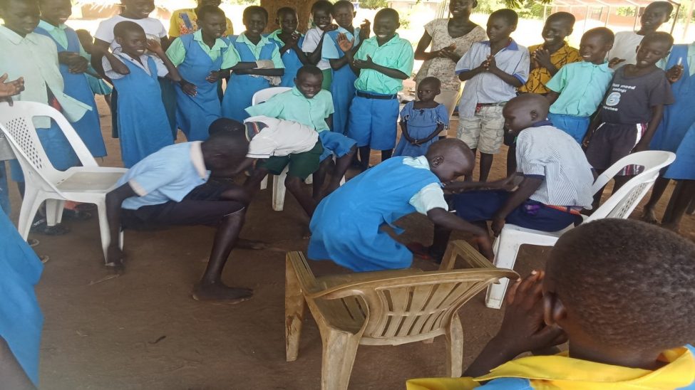 Facilitator introduced to Pupils Game Chair Play at Ibalany P/School